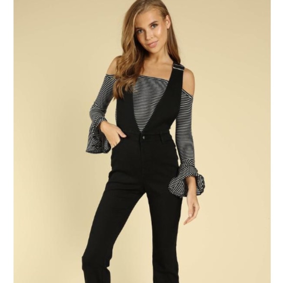 BLACK JUMPSUIT OVERALL - Picture 2 of 8